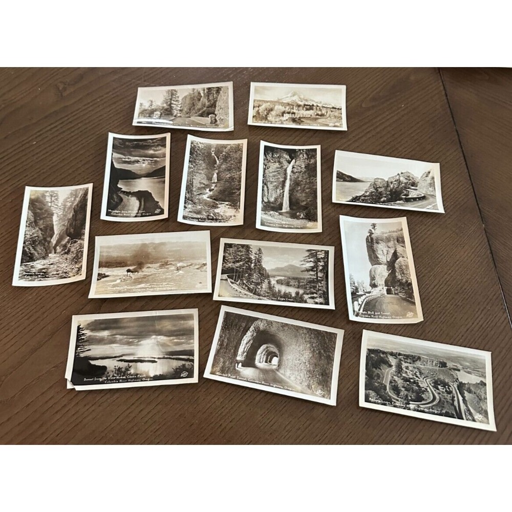 Vtg Columbia River OR Actual Photographs 13 Real Mini Photo c. 1940's Tug Boat